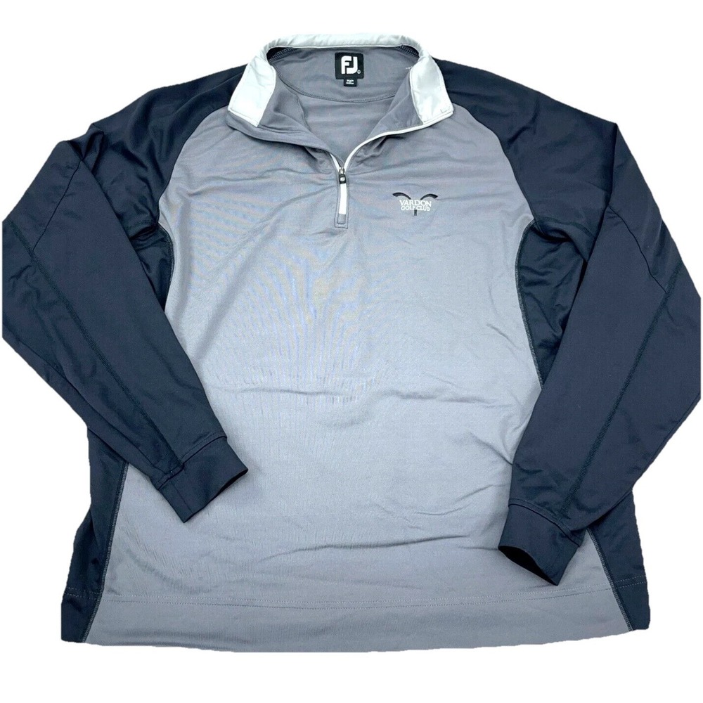 Foot Joy Sweatshirt Men Large Gray Pullover Quarter Zip Performance Sweater Golf